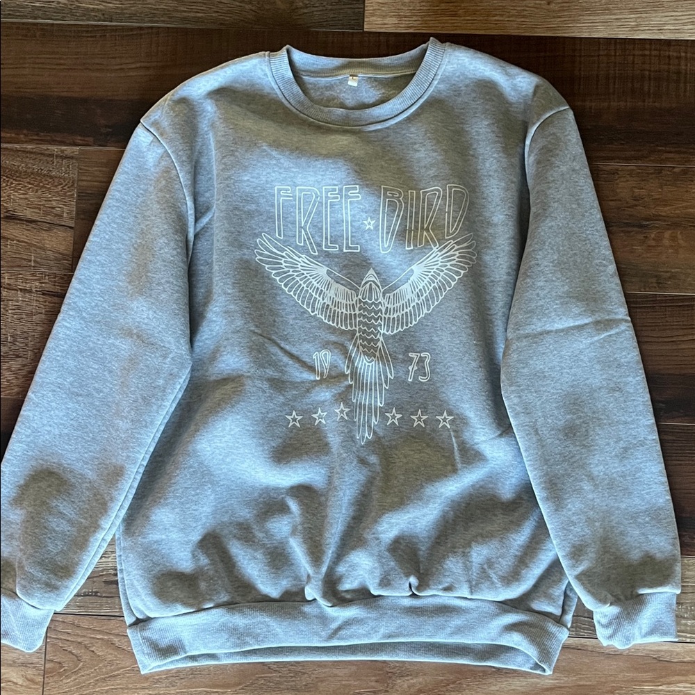 SHEIN Gray Free Bird Sweatshirt